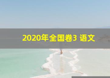 2020年全国卷3 语文